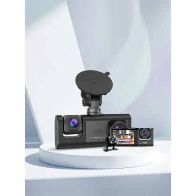 BUĞZ Oto Araç İçi Kamera 3 Kameralı Full HD Ön Arka İç Kayıt Dashcam