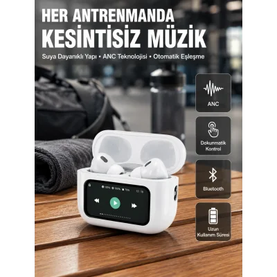 BUĞZ Otomatik Bağlantılı Bluetooth Kulaklık ANC Özellikli Su ve Ter Dayanıklı Yeni Nesil