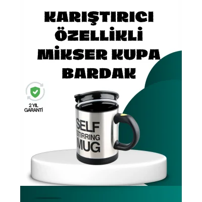 BUĞZ Otomatik Karıştırmalı Termos Kupa | Ergonomik Tasarım