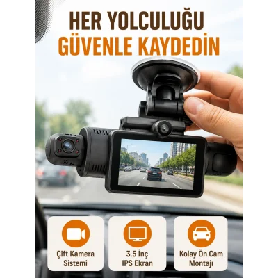 BUĞZ Otomatik Kayıtlı Full HD Araç Kamerası – Döngüsel Kayıt ve Hareket Algılama