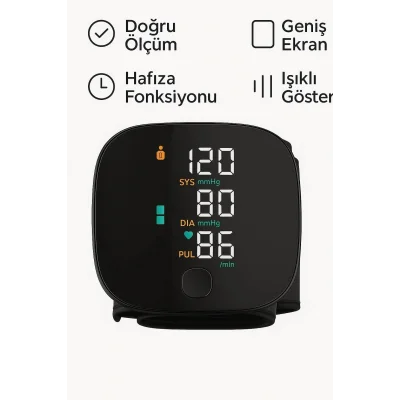 BUĞZ Otomatik Koldan Tansiyon Aleti Kol Manşonlu Dijital Nabız ve Tansiyon Ölçer