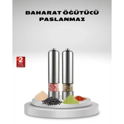 BUĞZ Otomatik Pilli Tuz ve Karabiber Öğütücü Seti