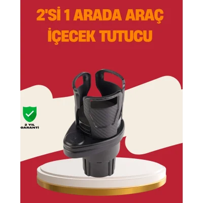 BUĞZ Otomobil Bardak Tutucu İkisi Bir Arada 360° Dönebilen Geniş Kapasiteli