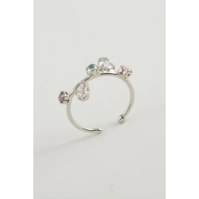  Oval Renkli Taşlı Yüzük