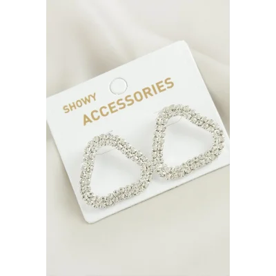  Oval Suyolu Taşlı Küpe