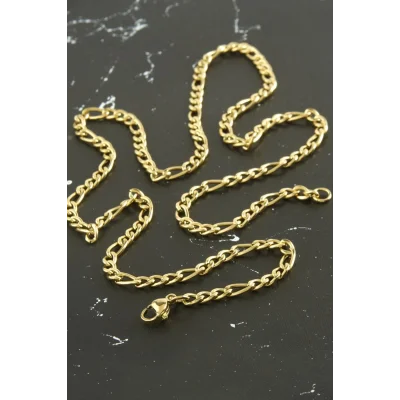  Oval Zincir Çelik Kolye 55 cm