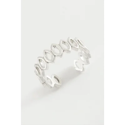 BUĞZ Oval Zincir Desenli Metal Yüzük