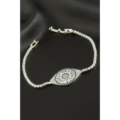 BUĞZ Oval Zirkon Taşlı Çocuk Bileklik 16 cm