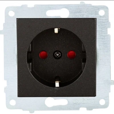  Ovivo Metalik Siyah Cocuk Korumalı Topraklı Priz Çerçevesiz Grano