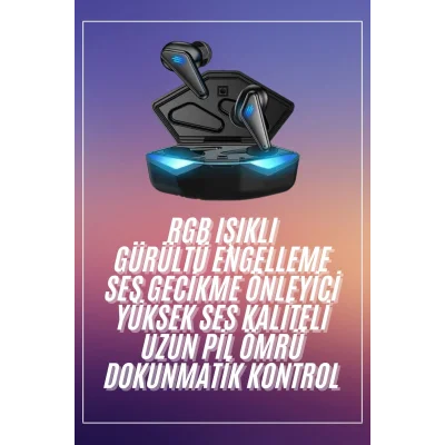 BUĞZ Oyuncu Kulaklığı Mikrofonlu Kablosuz Gaming Kulaklık Powerban Yüksek Ses Kaliteli - BUĞZ