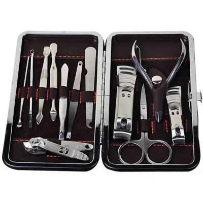  Özel Çantasında Profesyonel Manikür Pedikür Seti (12 Parça)