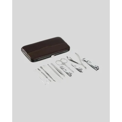 BUĞZ Özel Deri Çantalı 12 Parça Manikür Pedikür Bakım Seti Paslanmaz Çelik - Lisinya