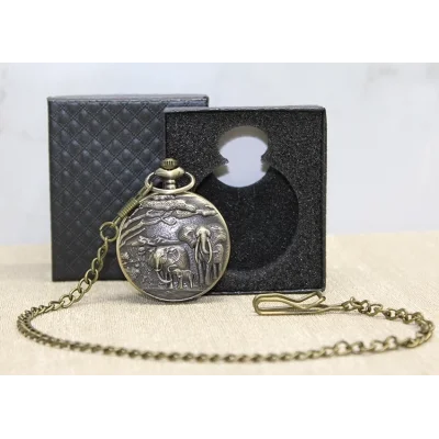 BUĞZ Özel Kutulu Antik Filli Köstekli Saat Alk4676