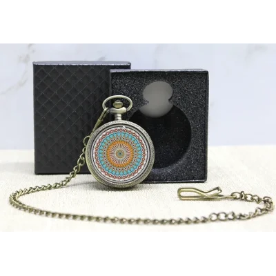 BUĞZ Özel Kutulu Mandala Deseni Köstekli Saat Alk4678