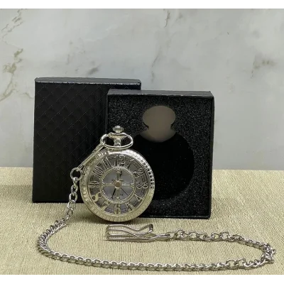 BUĞZ Özel Kutulu Rakamlı Gümüş Köstekli Saat