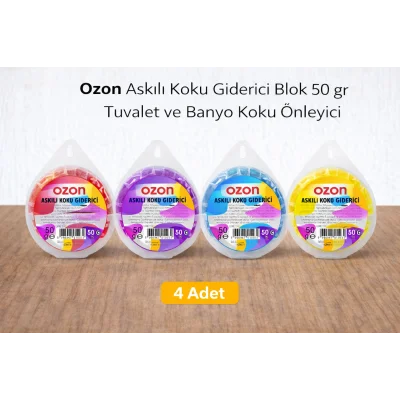 BUĞZ Ozon Askılı Koku Giderici Blok 50 gr Tuvalet ve Banyo Koku Önleyici 4 Adet