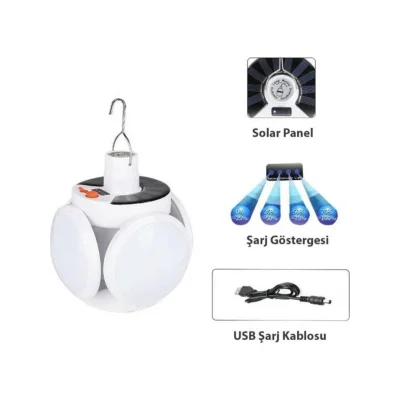 BUĞZ P-038 Solar Güneş Enerji Ve Usb Sarjli 5 Kanatlı