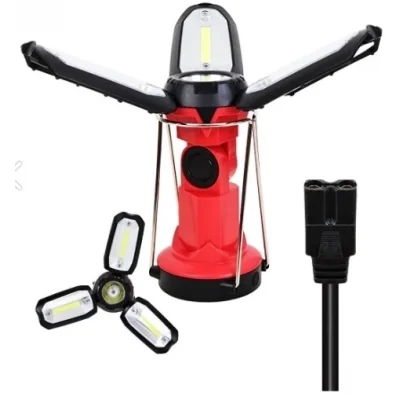 BUĞZ P-8801 Şarjlı Katlanabilir 3xcob Led+ 3w Led Çok Fonksiyonlu Kamp Feneri