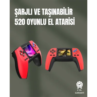  P5 GamePad Retro Konsol – Nostaljik Oyun Deneyimi, 520 Klasik Oyun Seçeneği