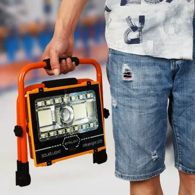 BUĞZ P70 LED Solar Panel Şarjlı Taşınabilir Projektör 176 SMD + Yan LED WT-734