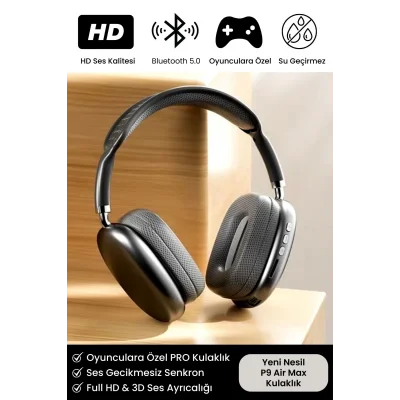  P9 Air Max Gaming Premium Mikrofonlu Kablosuz Ios Android Uyumlu 5.0 Bluetooth TWS Oyuncu Kulaklık