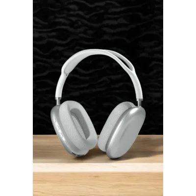 BUĞZ P9 Plus Kablosuz Kulak Üstü Bluetooth Kulaklık Beyaz Mikrofonlu Kulaküstü Kablosuz Kulaklık - BUĞZ