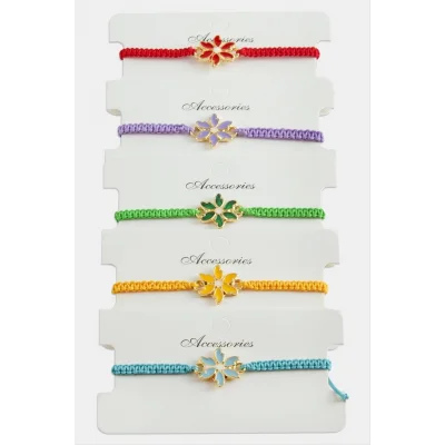  Papatya Makrome Örgülü Bileklik