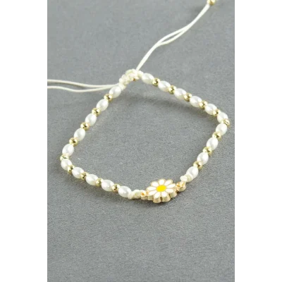 BUĞZ Papatya Oval İnci Bileklik