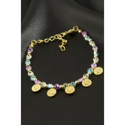 BUĞZ Para Nazarlı Boncuklu Bileklik