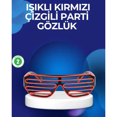 BUĞZ Parti ve Festival Aksesuarı LED Işıklı Gözlük