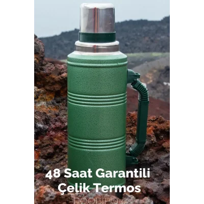 BUĞZ Paslanmaz çelik 2.2 litre 48 saat yalıtımlı yeşil çay termosu kutusuz - Spor & Outdoor