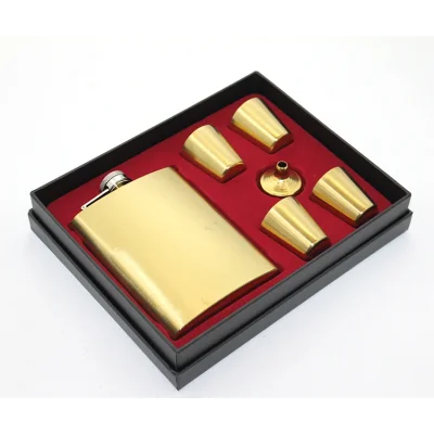 BUĞZ Paslanmaz Çelik 4 Shot Bardaklı Matara Seti Gold