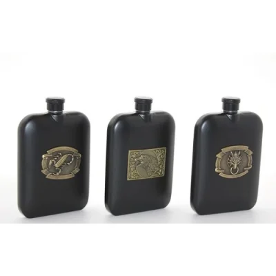  Paslanmaz Çelik Kabartmalı Tekli 6 Oz Matara