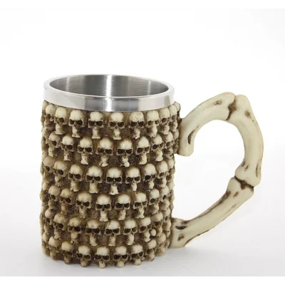 BUĞZ Paslanmaz Çelik Kurukafa Kupa Bardak Alk2595