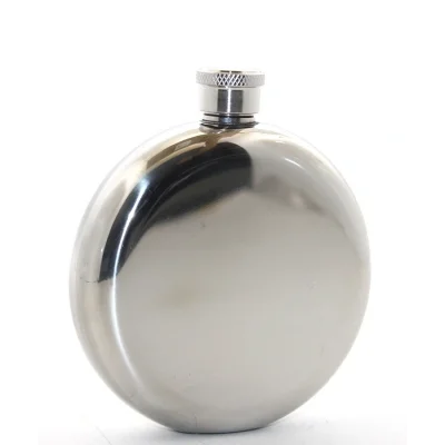 BUĞZ Paslanmaz Çelik Yuvarlak 5 Oz Tekli Matara Çelik Renk