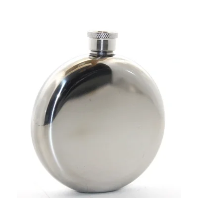 BUĞZ Paslanmaz Çelik Yuvarlak 5 Oz Tekli Matara Çelik Renk