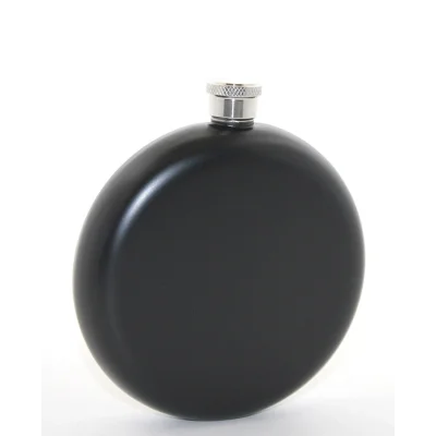 BUĞZ Paslanmaz Çelik Yuvarlak 8 Oz Tekli Matara Siyah Renk