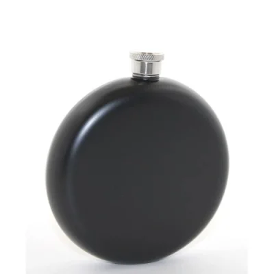  Paslanmaz Çelik Yuvarlak 8 Oz Tekli Matara Siyah Renk