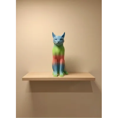 BUĞZ Pastel Rainbow Kedi Figürü Masa ve Raf Üstü Ev Dekorasyonu