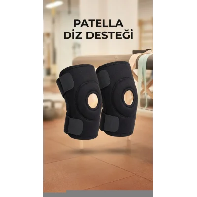 BUĞZ Patella Destekli İkili Diz Korsesi Çapraz Bağ Destek Spor Kullanımı