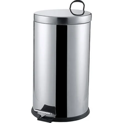 BUĞZ Pedallı 16lt Krom Metal Çöp Kovası Bx40