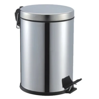 BUĞZ Pedallı 5lt Krom Metal Çöp Kovası Bx40