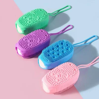 BUĞZ Peeling Etkili Süngerli Silikon Banyo Lifi – Asma Kancalı Duş Kesesi Bx40