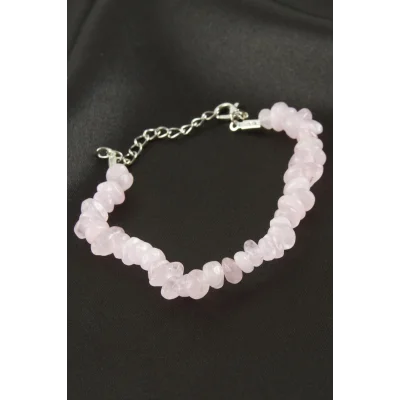 BUĞZ Pembe Kuvars Kırık Doğaltaş Bileklik