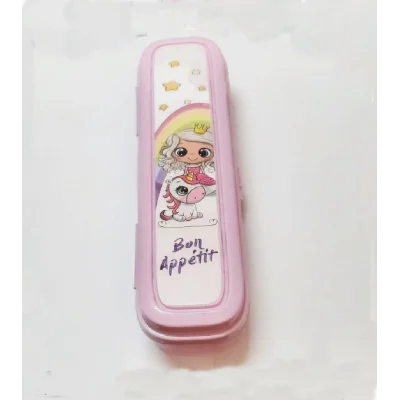 BUĞZ Pembe Multi Renkli Kapaklı Kalemlik Kutusu -Çanta İçi Saklama - Diş Fırçası - Makyaj Fırçası Kutu