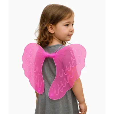 BUĞZ Pembe Renk Ortası Pembe Tüylü Tül Peri Kanadı 40x50 cm