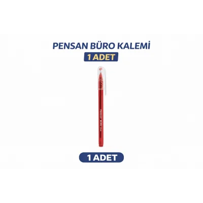 BUĞZ Pensan Büro 2270 Kırmızı Tükenmez Kalem 1.0 mm Medium Yerli Üretim 1 Adet