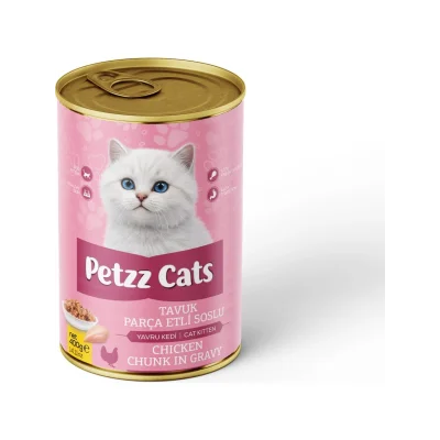 BUĞZ Petzzcats Tavuk Etli Yavru Kedi Konservesi 400 gr 1 Adet