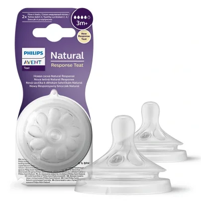 BUĞZ Philips Avent Natural Response 2li Biberon Emziği, 4 Numara, 3 Ay+