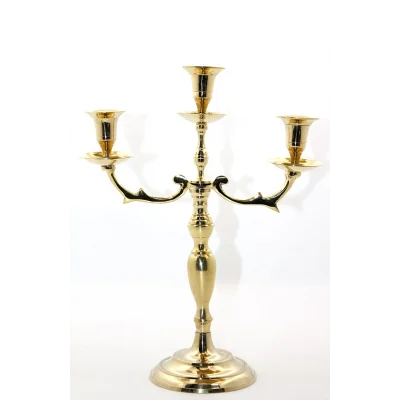 BUĞZ Pirinç 3lü Şamdan Model 2